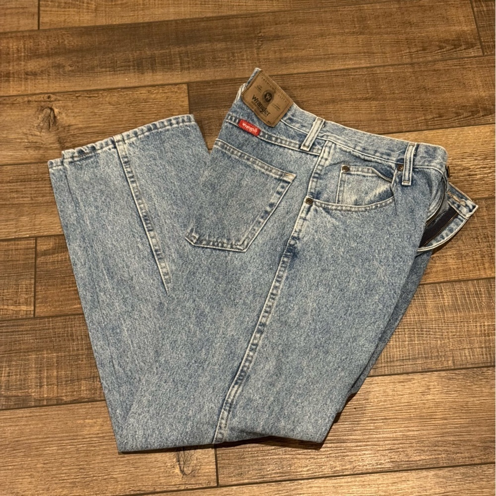 Wranglers Mens Y2k Jeans 32X30 Straight/ Wide Leg Light Wash